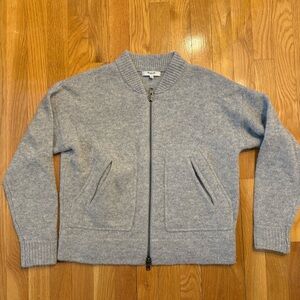 Gray Zip-Up Cardigan
